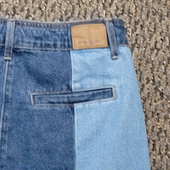 American Eagle Outfitters Patchwork Denim Mini Skirt Size 4 Vintage 70s Style - Picture 12 of 15